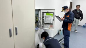 消防設備の点検の様子